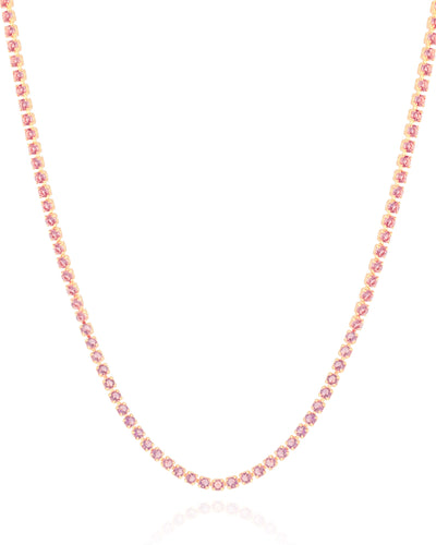 Choker Riviera Ametista 2 mm Banhado a Ouro 18K - 32 cm