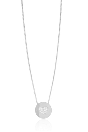 Gargantilha Veneziana Coração Cravejado Cristal Ródio Branco - 40 cm