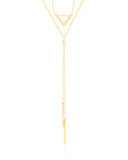 Gargantilha Dois Palitos V Ponto de Luz Banhado a Ouro 18K - 40 cm