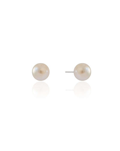Brinco Pérola 10 mm Ródio Branco