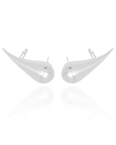 Ear Cuff Gota Lisa Ródio Branco