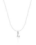 Choker Nylon Letra L Ródio Branco
