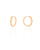 Brinco Argola Click Bolinhas Lisas e Cravejadas Cristal 1.8 cm Banhado a Ouro 18K