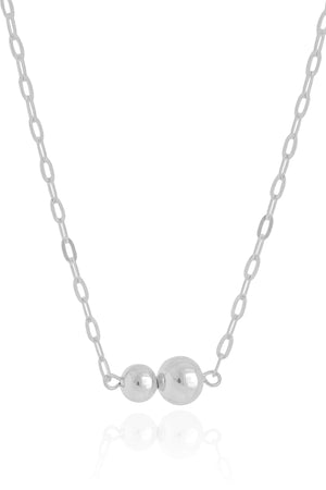 Choker Elos Bolas Lisas Ródio Branco