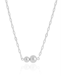 Choker Elos Bolas Lisas Ródio Branco