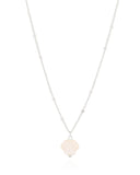 Gargantilha Plaquinhas Concha Perolada Ródio Branco - 40 cm