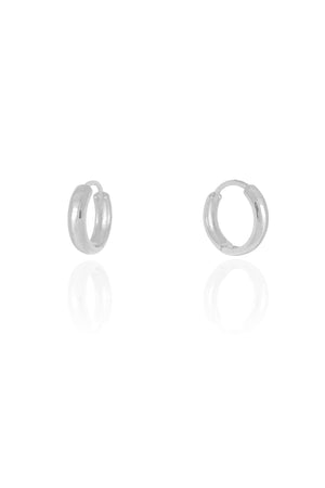 Brinco Argola Click Lisa 1.4 cm Ródio Branco