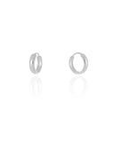 Brinco Argola Click Lisa 1.4 cm Ródio Branco