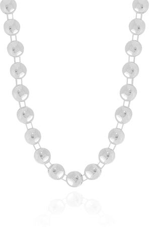 Choker Bolas Achatadas Lisas Ródio Branco