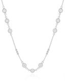 Gargantilha Longa Pontos de Luz Cristal Bolinhas Lisas Ródio Branco - 80 cm