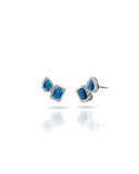 Brinco Ponto de Luz Duplo Safira Azul