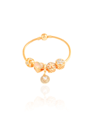 Pulseira Berloque Pingente Coração Cravejado