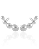 Ear Cuff Bolas Lisas Ródio Branco