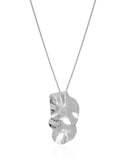 Gargantilha Veneziana Orgânico Riscado 3.3 cm Ródio Branco - 40 cm