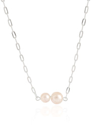 Choker Elos Pérolas Ródio Branco