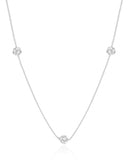 Gargantilha Bola com Zircônia Cristal Ródio Branco - 40 cm