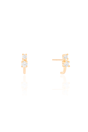 Brinco Pontos de Luz Quadrado Cristal 1.6 mm