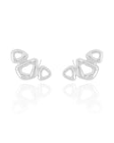 Ear Cuff Orgânico Vazado Liso Ródio Branco