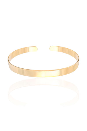 Bracelete Liso Banhado a Ouro 18K
