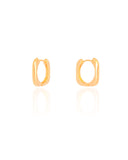 Brinco Argola Click Quadrado Liso 1.7 cm Banhado a Ouro 18K