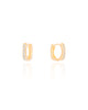 Brinco Argola Quadrada Cravejada Cristal Banhado a Ouro 18K