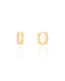Brinco Argola Quadrada Cravejada Cristal Banhado a Ouro 18K