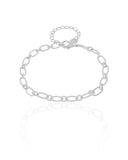 Pulseira Elos Ovais 4 mm Ródio Branco