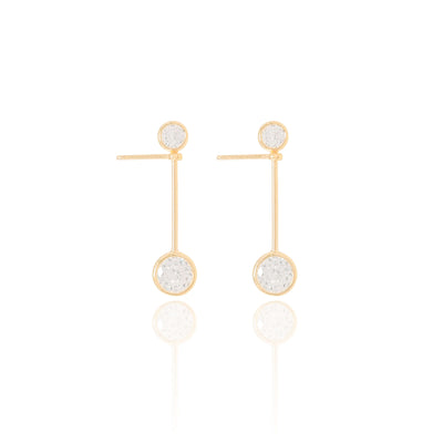 Brinco Ponto de Luz Palito Banhado a Ouro 18K