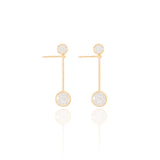 Brinco Ponto de Luz Palito Banhado a Ouro 18K