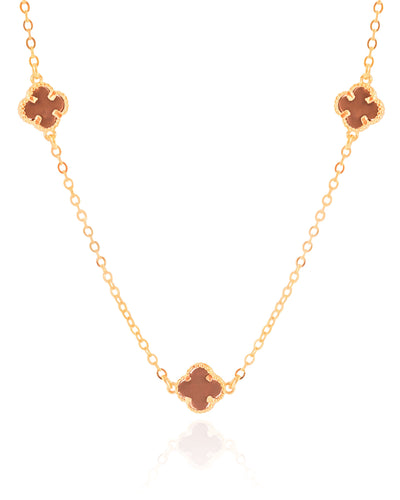 Choker Elos Trevos Rubi 1,0 cm Banhado a Ouro 18K
