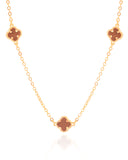 Choker Elos Trevos Tom Rubi 1.0 cm Banhado a Ouro 18K