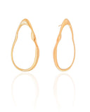 Brinco Orgânico Vazado Liso 4.6 cm Banhado a Ouro 18K