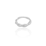 Anel Liso Torcido Tamanho 21 Ródio Branco