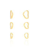 Brinco Trio Argola Coração Cravejado Cristal