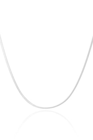 Choker Malha Fita 2 mm Ródio Branco