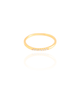 Anel Liso Cravejado Cristal Tamanho 16 Banhado a Ouro 18K