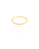 Anel Liso Cravejado Cristal Tamanho 16 Banhado a Ouro 18K