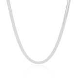 Gargantilha Malha Fita 5 mm Ródio Branco