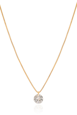 Gargantilha Veneziana Ponto de Luz Cristal Banhado a Ouro 18K