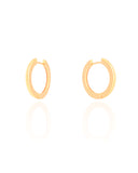 Brinco Argola Click Achatada Lisa 2.1 cm Banhado a Ouro 18K