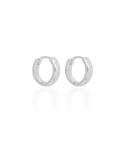 Brinco Argola Lisa 1.3 cm Ródio Branco