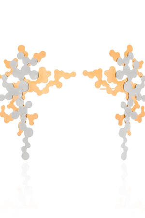 Brinco Orgânico Plaquinhas Mix Banho 5.2 cm Banhado a Ouro 18K