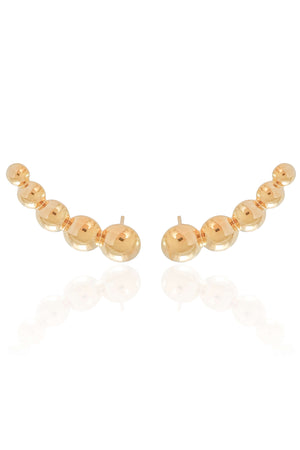 Ear Cuff Bolas Lisas 3.0 cm Banhado a Ouro 18K