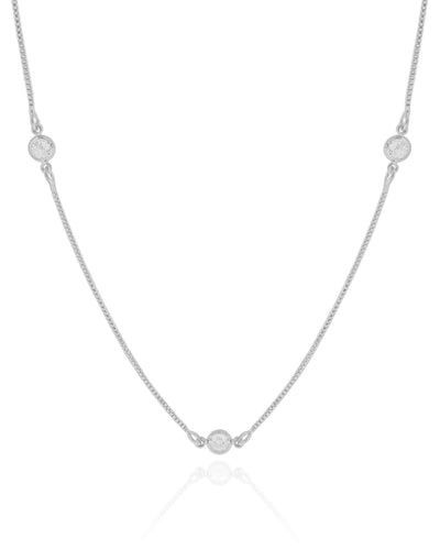 Choker Veneziana Pontos de Luz Cristal Ródio Branco - 36 cm