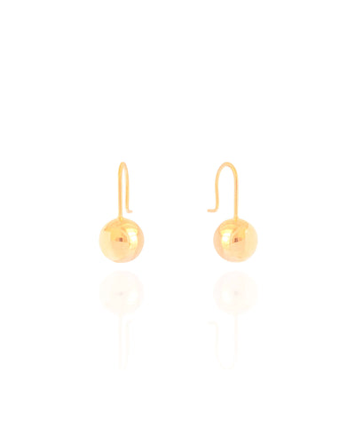 Brinco Gancho Bola Lisa 2,2 cm Banhado a Ouro 18K