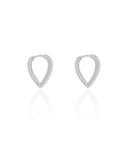 Brinco Argola Click Coração Liso 1.9 cm Ródio Branco