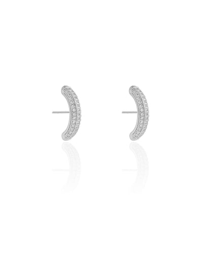 Ear Hook Cravejado 1.9 cm Cristal Ródio Branco