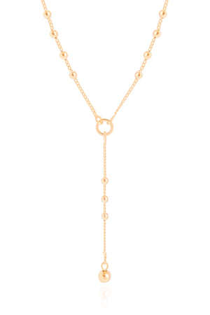 Gargantilha Gravata Bolinhas Banhado a Ouro 18K - 40 cm