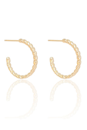 Brinco Argola Torcida 2 cm Banhado a Ouro 18K