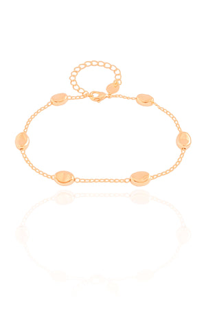 Pulseira Elos Ovais Lisos Banhado a Ouro 18K